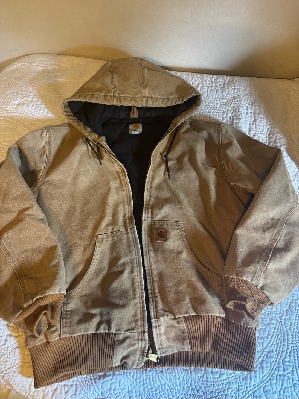 Carhartt Tan Hooded Lightweight Jacket
